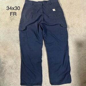 Carhartt Men's Dark Blue Cargo Pants, FR Flame Retardant